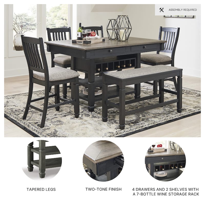 Signature Design by Ashley Tyler Creek Counter Height Dining Room Table - Black/Gray