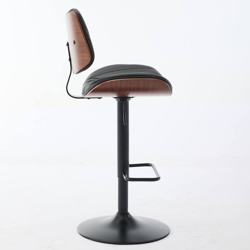 360° Swivel Bar Stools Set of 2,Mid Century Modern Adjustable Height Low Back Bar Stools
