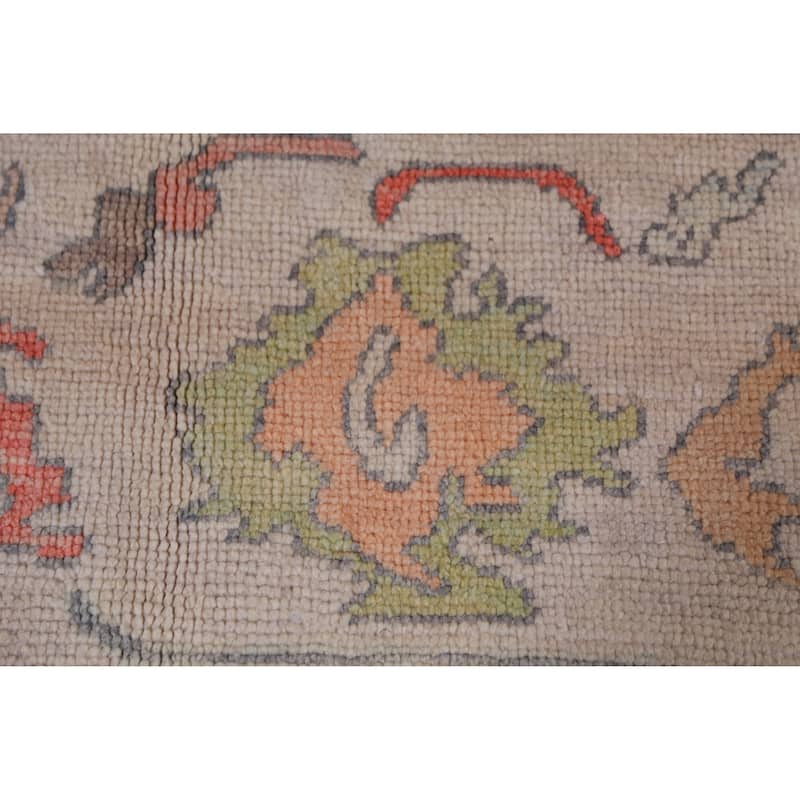 Hand Knotted Oriental 100% Wool Carpet Transitional All-Over Greys & Charcoal Oushak Area Rug - 14' 3'' X 10' 0''