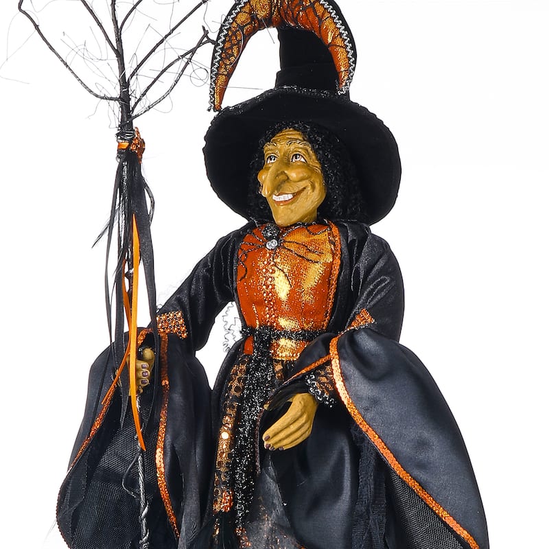 37" Resin With Fabric Haunted Witch
