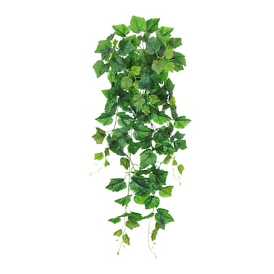 Artificial Grape Leaf Ivy Leaf Vine Hanging Plant Greenery Foliage Bush 32in - 32" L x 12" W x 6" DP