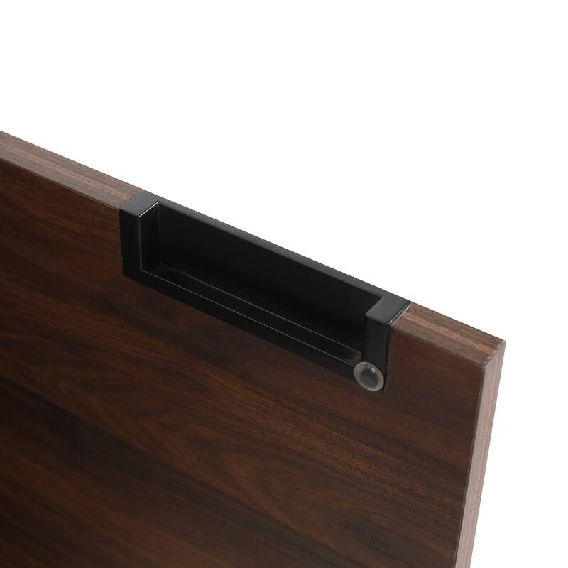 36 in. Plywood Wall Mounted Bathroom Vanity Set in California Walnut with Integrated Resin Sink