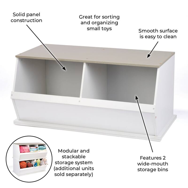 Taylor & Olive Lantana Two Bin Stackable Storage Cubby