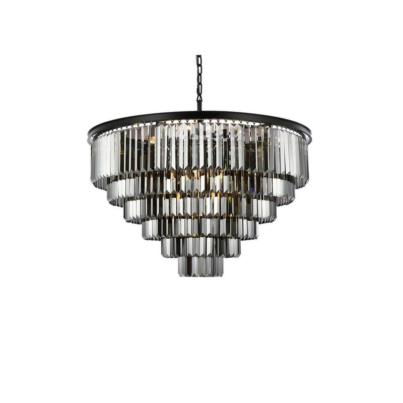 Royce Edge 33-Light Matte Black Chandelier