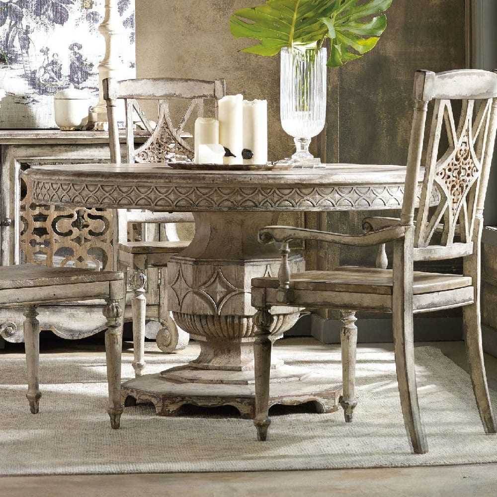 Hooker Furniture Chatelet 54" Round Vintage Luxury Farmhouse Dining
