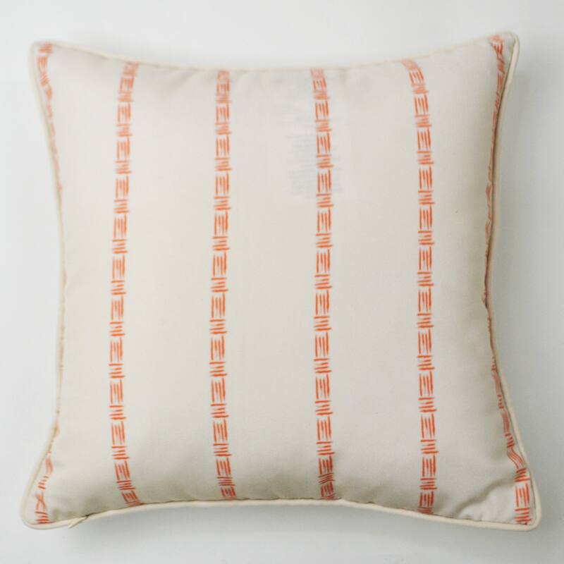 Jiti Outdoor Contrast Color front and back Bamboo Stripes Patterned Small Throw Pillow 16 x 16