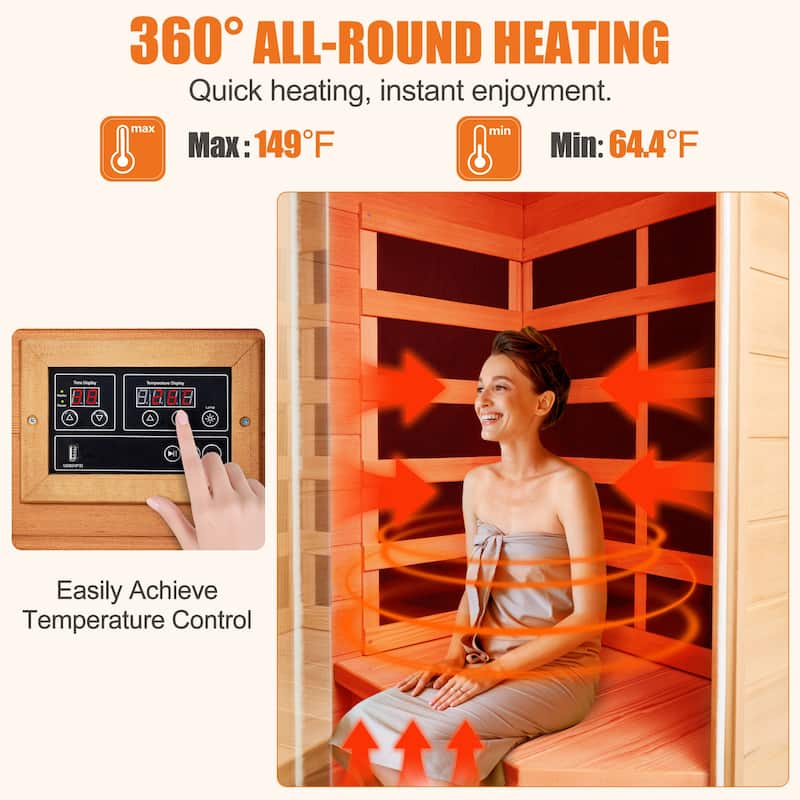 Recharge at Home: 1-Person Infrared Sauna with Bluetooth