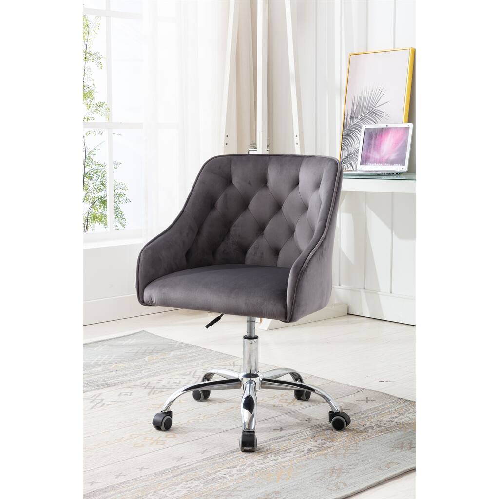 Dark Grey 22.8''L Leisure Office Chair Single Swivel Shell Chair