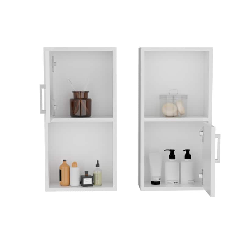 Florence Wall-Mounted Medicine Cabinet - 23.7" H, 11.8" W, White Finish, Contemporary Bathroom Storage