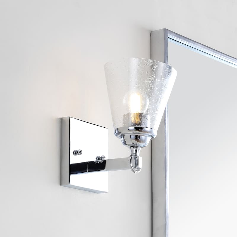 August Hurricane Metal/Glass Vanity, Chrome by JONATHAN Y