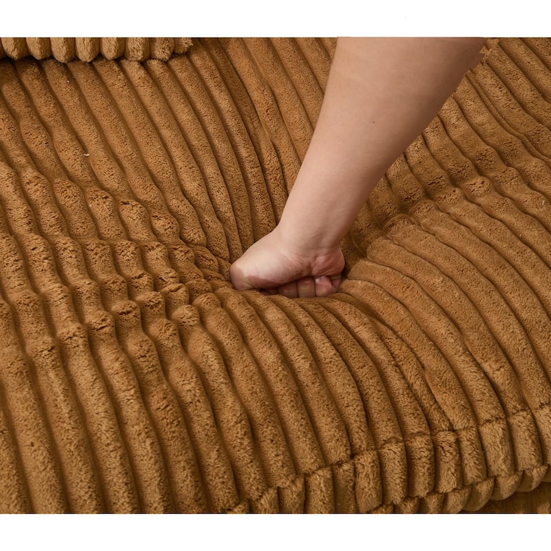 127"Corduroy L-Shaped Sectional Sofa with High-Resilience Foam, 10 Back Cushions, and No Assembly Required