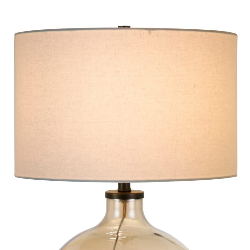 Lucia Table Lamp in Luster Glass with Linen Shade
