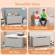 preview thumbnail 6 of 18, Kids Wooden Toy Box Storage With Safety Hinged Lid - 31.5”L x 13”W x 16.7”H