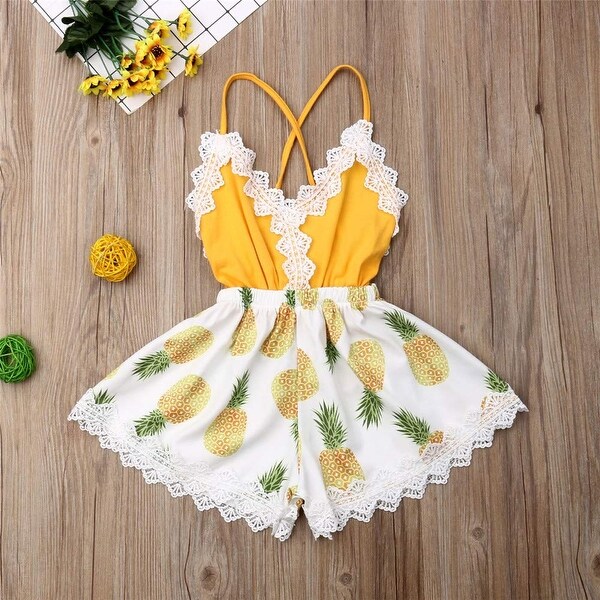 baby girl pineapple romper