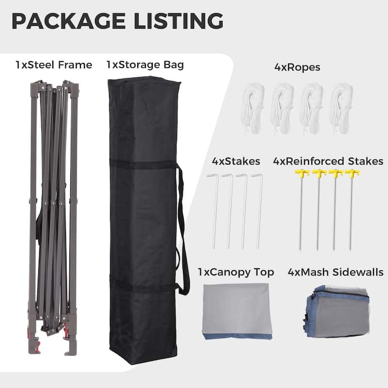 Ainfox 11x11ft Gazebo Outdoor Pop up Canopy with Mosquito Net and Carry Bag