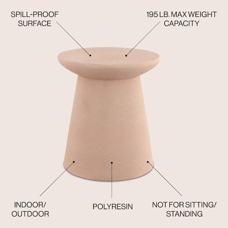 Brady 18" Minimalist Modern Drum Accent Table Pedestal, by JONATHAN Y