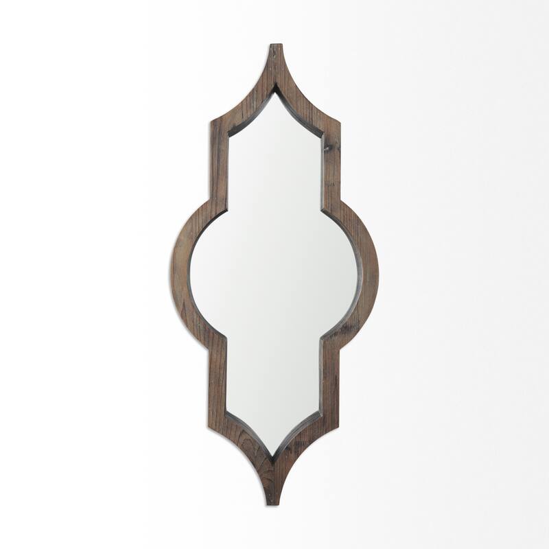 Tamanar Solid Wood Frame Moroccan Inspired Mirror - 34" x 15"
