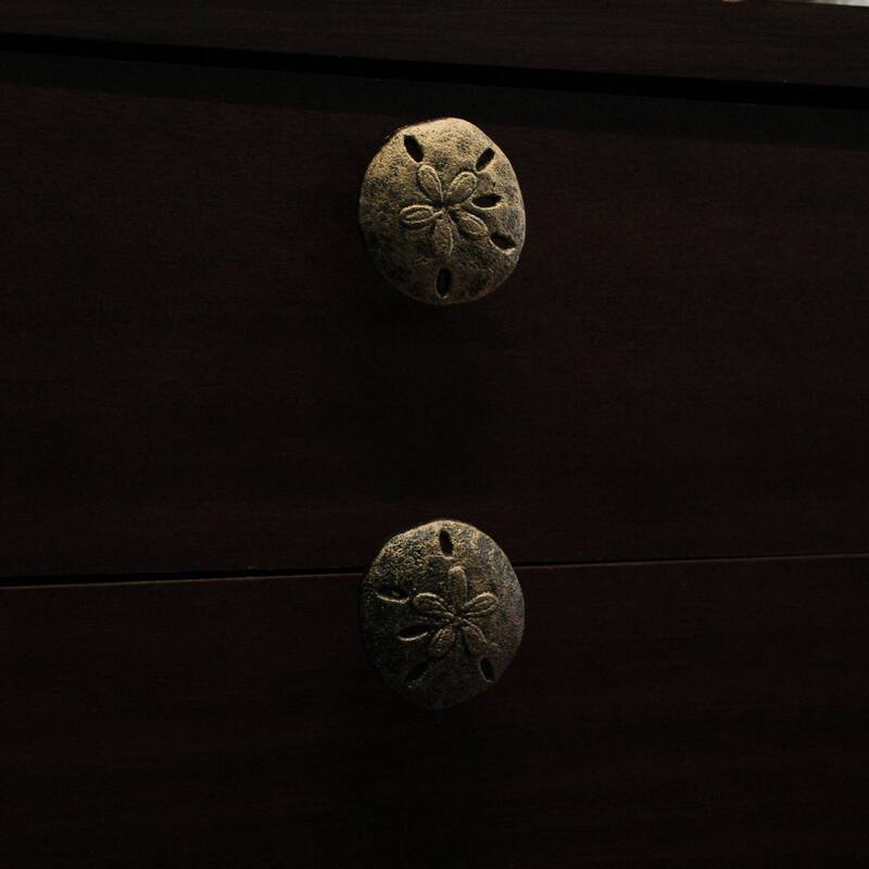 Antique Finish Sand Dollar Drawer Pulls - 6-Piece Set - 2.25 X 2.25 X 1 inches