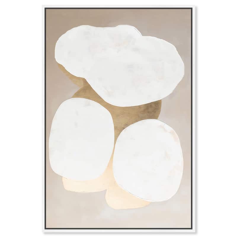 Stacked Stones II Canvas by Art Remedy - 30" x 45" - White