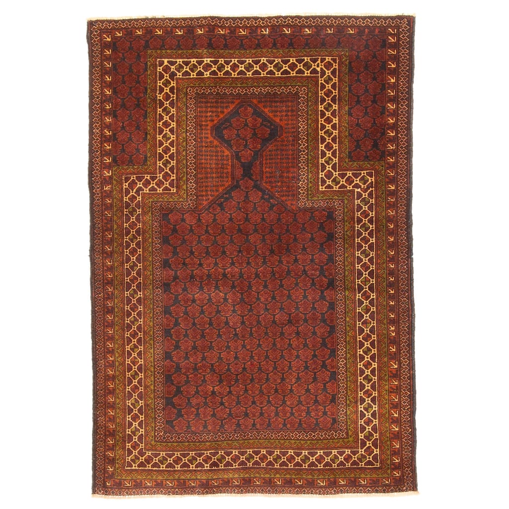 ECARPETGALLERY Hand-knotted Teimani Dark Navy Wool Rug - 2'11 x 4'3