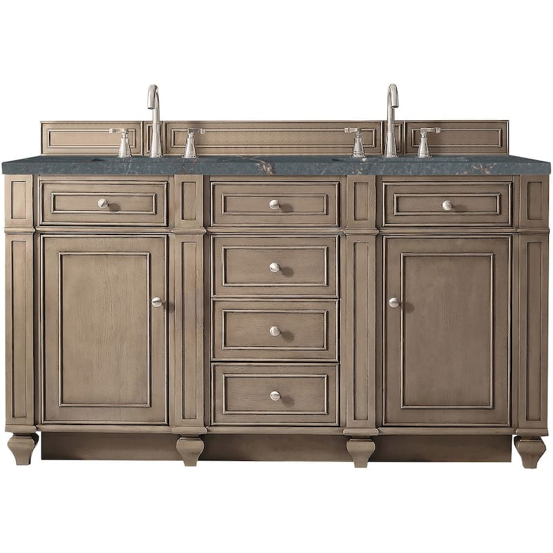 James Martin Vanities 157-V60D-FPBL Bristol 60" Free Standing Double - Whitewashed Walnut