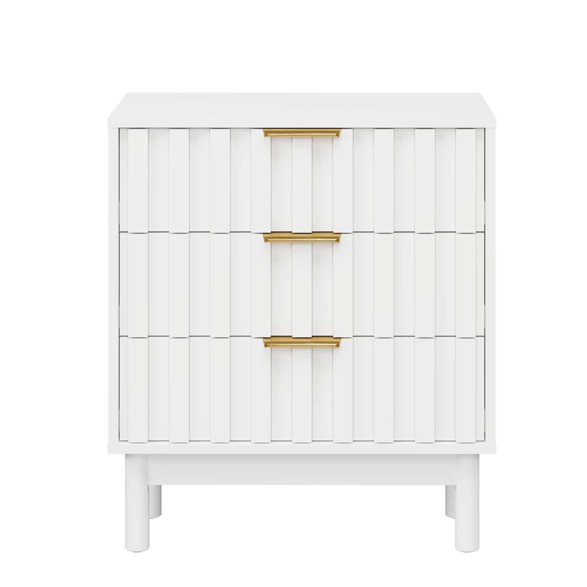 23.6" Fluted Dresser with 3 Drawers