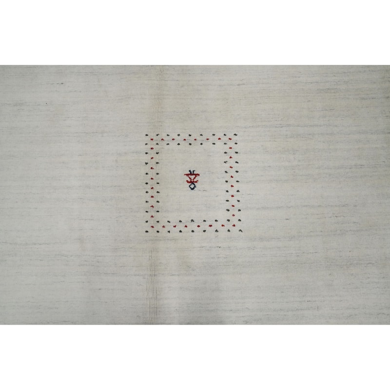 Hand Knotted Oriental 100% Wool Carpet Tribal Animal Pictorial Beige & Ivories Gabbeh Area Rug - 9' 8'' X 10' 0''