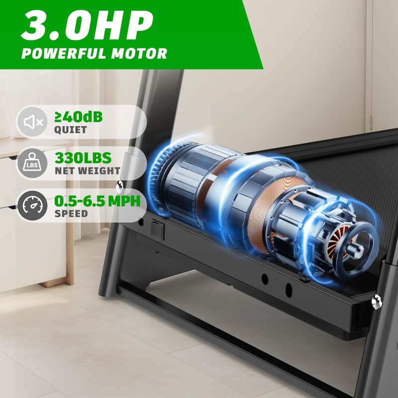 Foldable Treadmill with Incline, Folding Treadmill for Home Electric Treadmill Workout Running Machine, Handrail Controls Speed