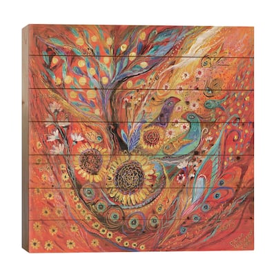 The Holy Land Autumn Print On Wood by Elena Kotliarker - Multi-Color