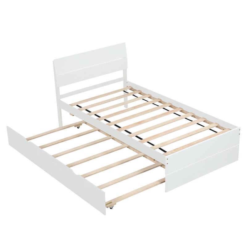 Twin Platform Bed Frame with Trundle or 2 Drawers