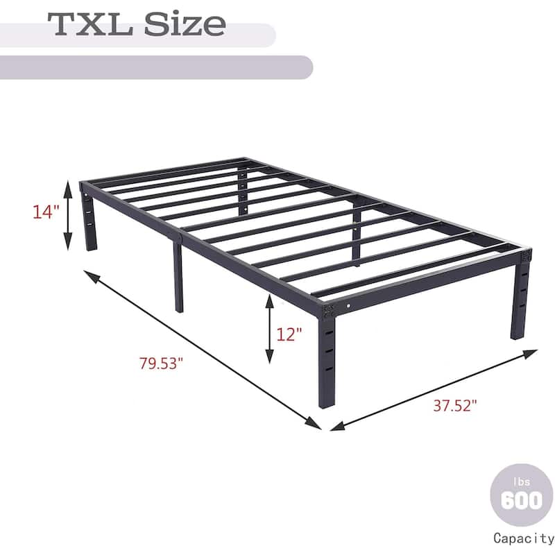 alazyhome 14 inch Metal Platform Bed Frame Steel Slat
