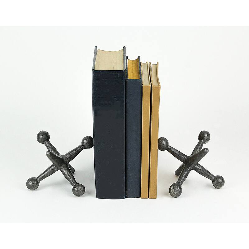 Zeckos Cast Iron Giant Jack Bookends Or Door Stops (Set Of 2) - 3.75 X 4.75 X 4.5 inches