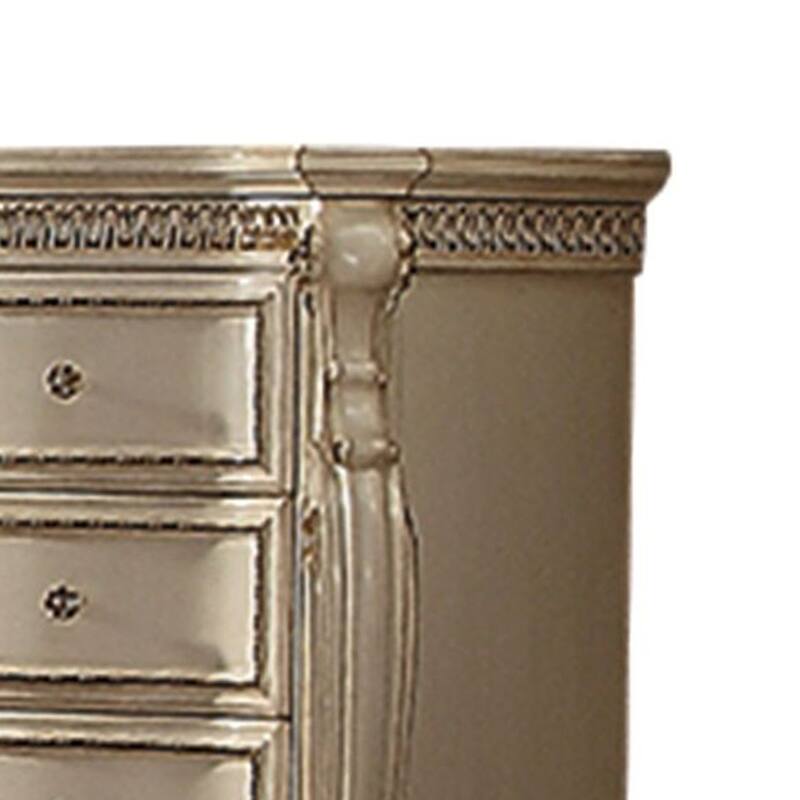 Antique Pearl & Cherry Oak Five Drawer Chest