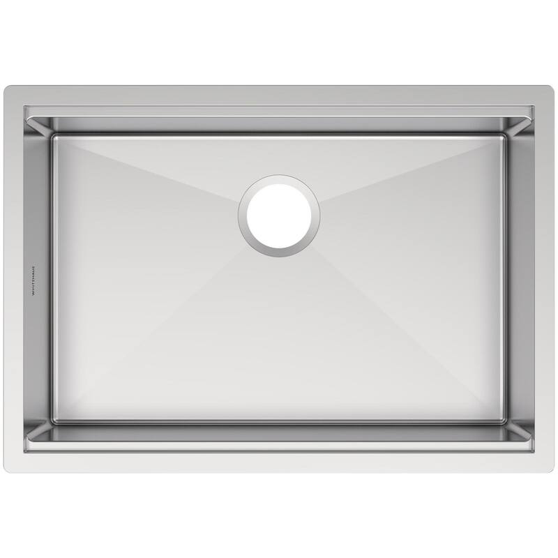 Whitehaus WHSW2719 27" Undermount Single Basin Stainless Steel Modern - Brushed Stainless Steel