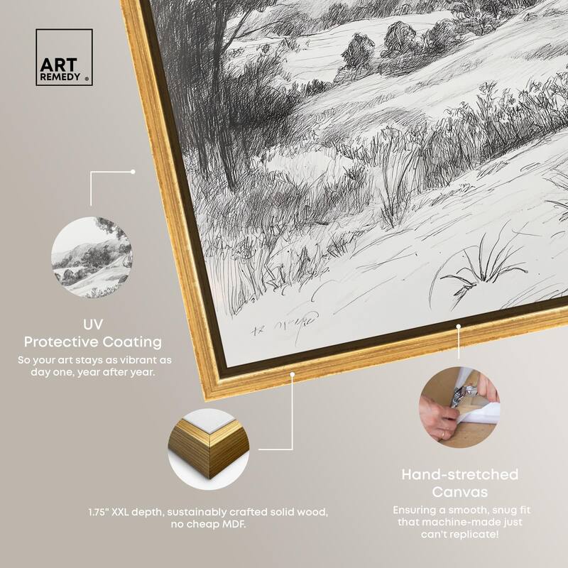 Charcoal Countryside Canvas by Art Remedy