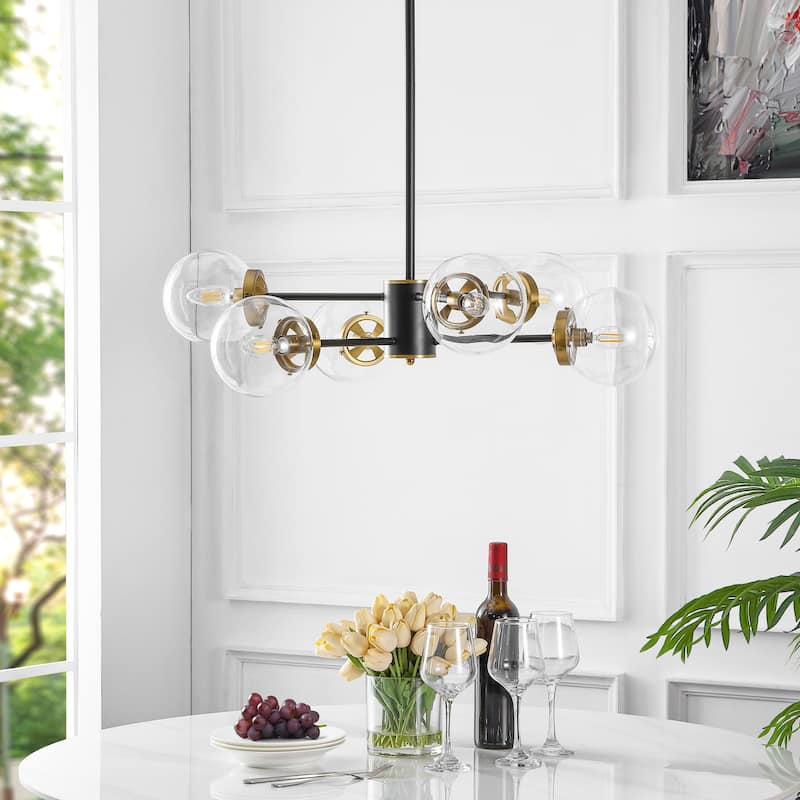 GetLedel 6-Light Modern Sputnik Chandelier with Glass Globe Shades