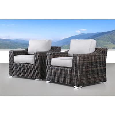 Fully Assembled Patio Chair with Cushions Set of 2