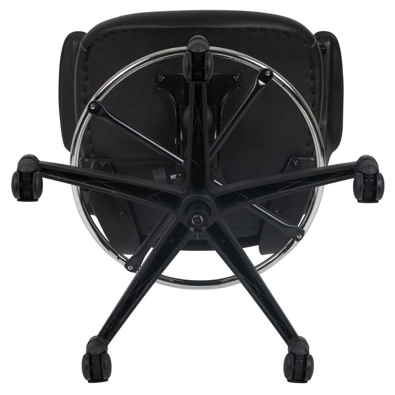 Mid-Back Ergonomic Drafting Chair with Adjustable Foot Ring and Flip-Up Arms