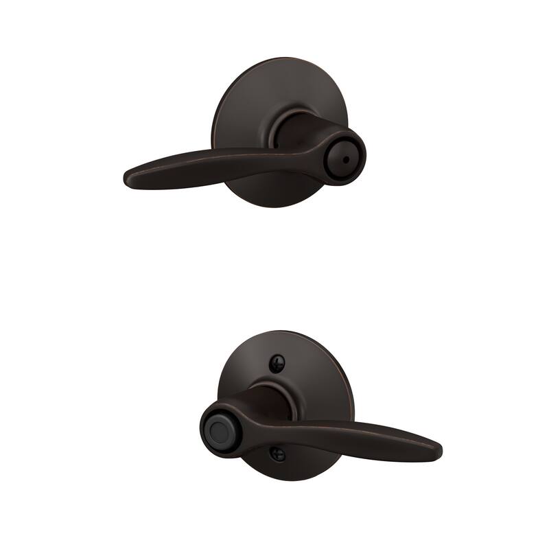 Schlage F40-DEL Delfayo Privacy Door Lever Set with Plymouth Trim from