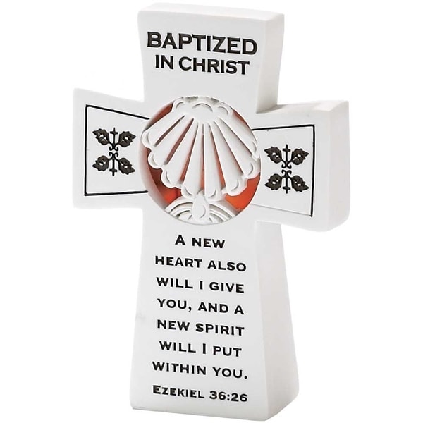 5” Battery Operated “Baptized In Christ” Lighted Tabletop Cross - N/A