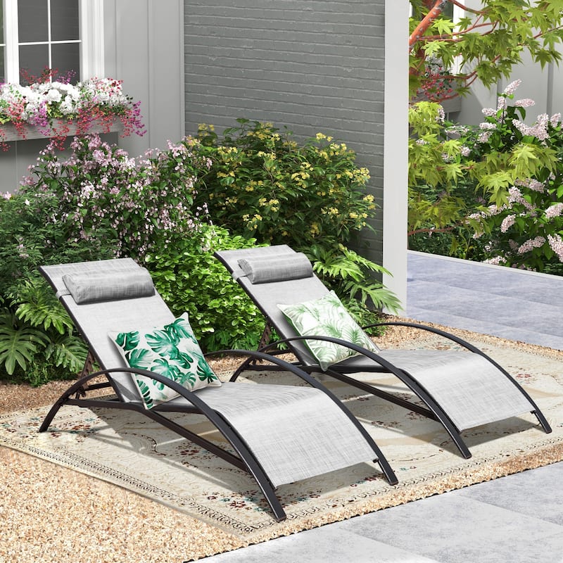 EROMMY Outdoor Patio Lounge Chair, Adjustable Recliner Outdoor Lounge Chairs, Multiple Colors Available
