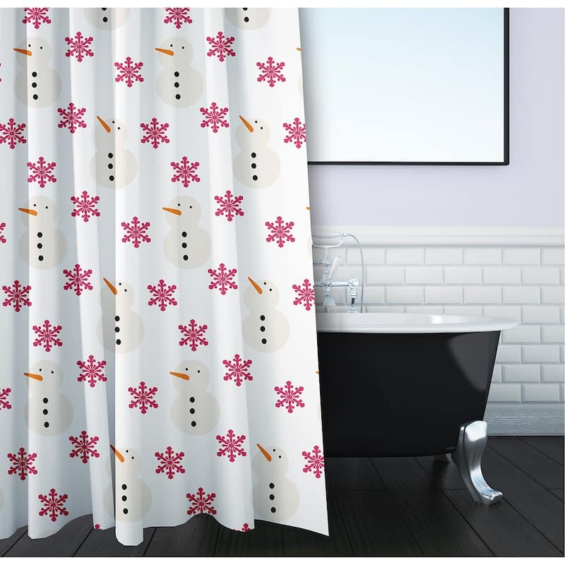 Snow Men In Snowstorm Shower Curtain