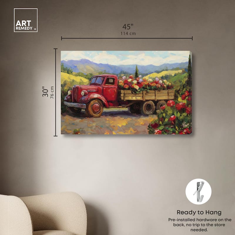 Flowers in Transit II Canvas by Art Remedy, Gallery Wrapped