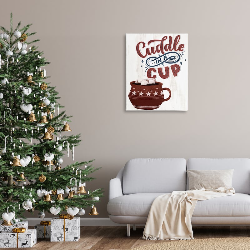 Stupell Cuddle In A Cup Cocoa Canvas Wall Art Design By Kim Allen