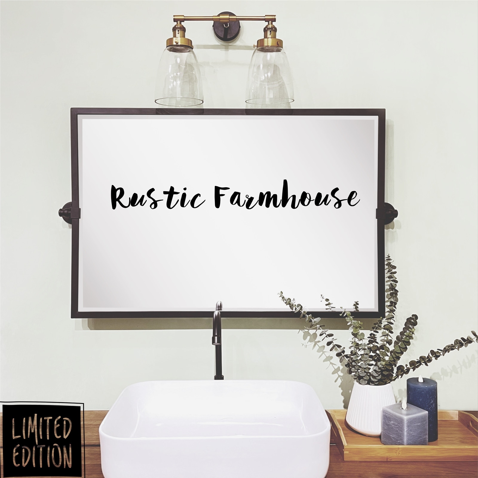 TEHOME Kenti Horizental Rectangle Metal Wall Mirror