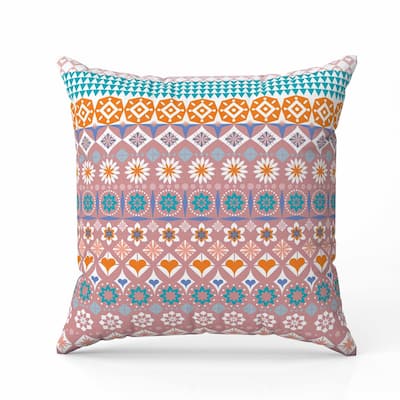 Shape Synergy Faux Suede Reversible Throw Pillow Orange and Cyan