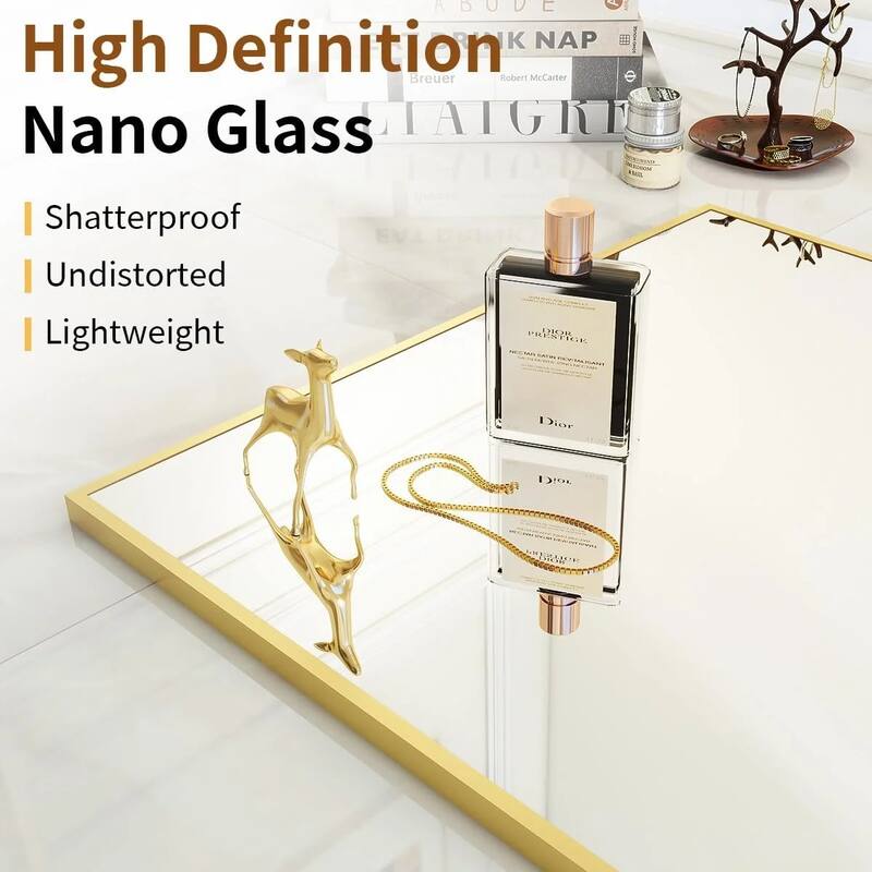 Full Length Mirror with Stand, Floor Mirror with Frame, Full Body Mirrors, Free Standing or Wall-Mounted Mirrors for Living Room