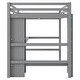 preview thumbnail 16 of 17, Full Size Loft Bed with Multifunction Shelves and Under-bed Desk