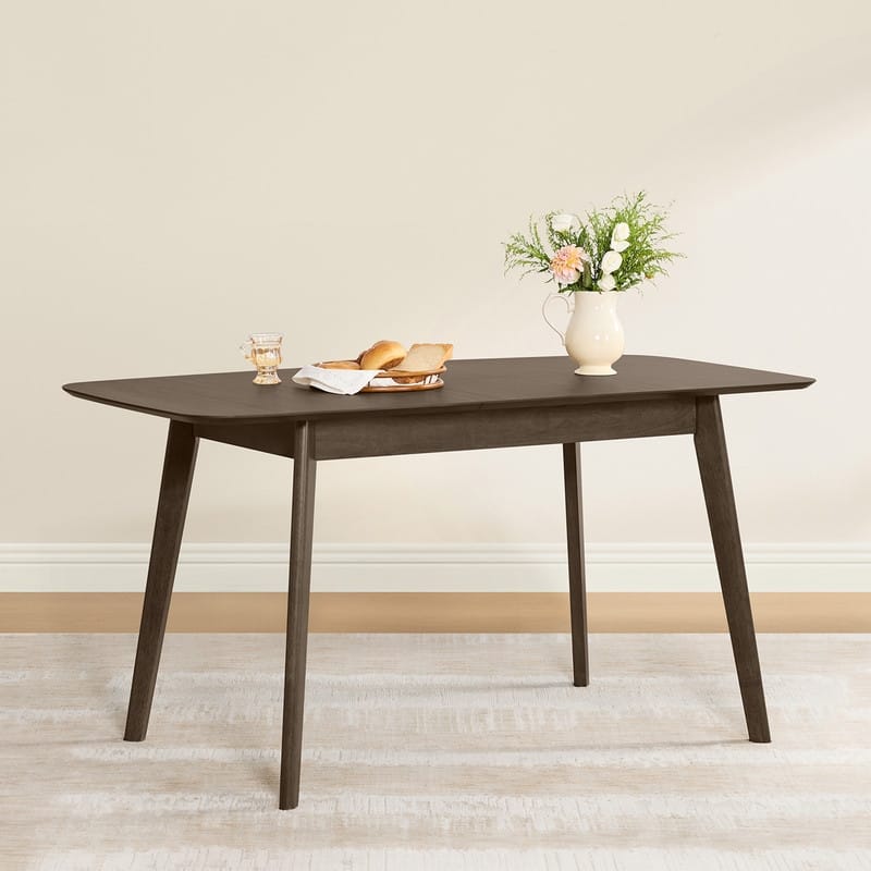 Spruce & Spring 47 to 59 Inch Mid Century Extendable Dining Table for 4-6 People - 59"-75" - Walnut