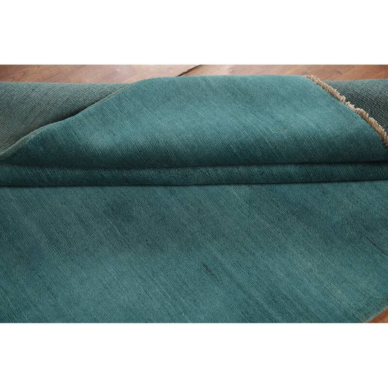 Turquoise Blue Modern Gabbeh Oriental Area Rug Handmade Wool Carpet - 5'1" x 6'6"